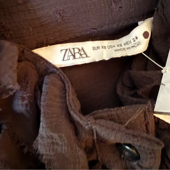 Zara Black Ruffle Blouse - Picture 6 of 6